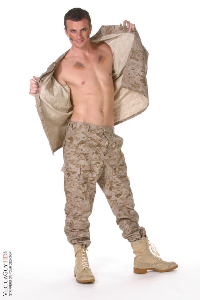 Military male stripper naked soldiers